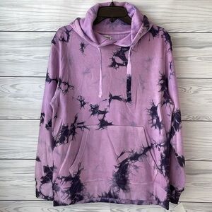 ORIGINAL PAPERBACKS BAYSIDE TIE-DYE HOODIE IN LILAC/ MIDNIGHT